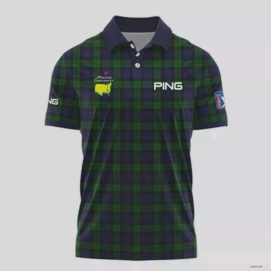 Discover Masters Tournament Ping Golf Polo Shirt Sports Green Purple Watch Tartan Hot
