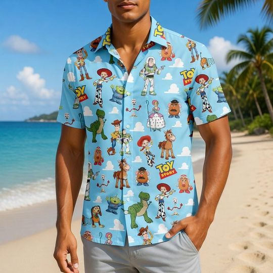 Discover Toy Story Hawaiian Shirt, Woody Buzz Lightyear Aloha Button Shirt, Disney Pixar Vacation Shirt, Toy Story Fan Gift, Summer Beach Shirt