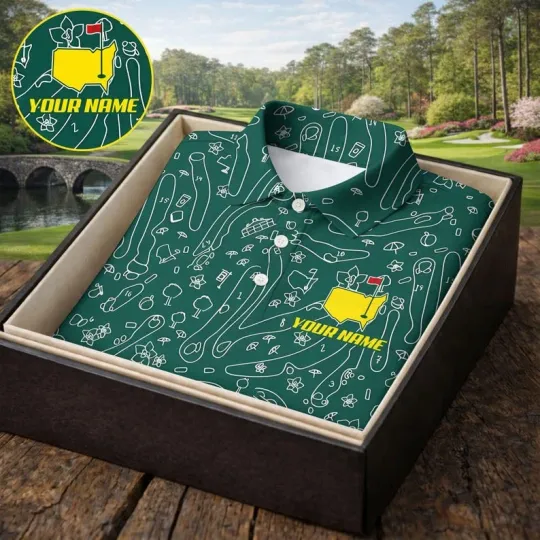 Discover Personalized Golf Polo Course Pattern Golf Lover Polo Shirt Masters Inspired