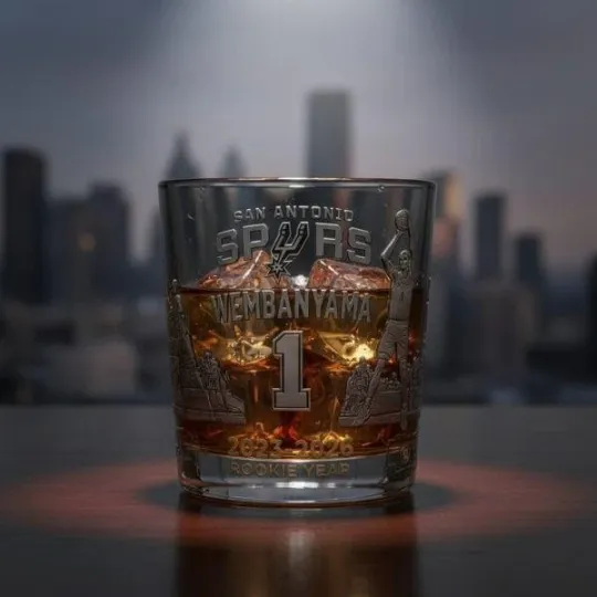 Discover [No box] Spurs Victor Wembanyama Rookie Year Whiskey Glass
