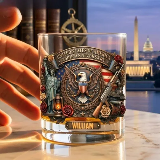 [NO BOX]United States 250Th Anniversary Whiskey Commemorative America 250 Glass