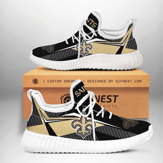 football New Orleans Saints Black Golden Thunder Graphic Reze Sneakers