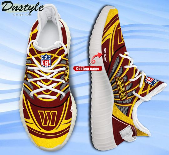 Discover football Washington Commanders Custom Name Brown Yellow Reze Sneakers