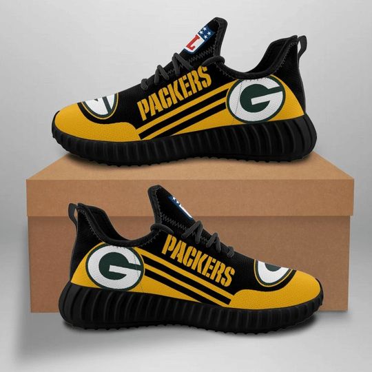 Discover football Green Bay Packers Black Yellow Reze Sneakers