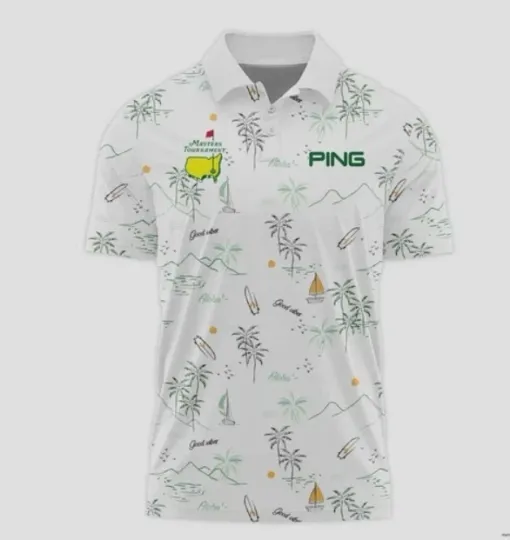 Discover Island Seamless Pattern Golf Masters Tournament Ping Polo Shirt Print Shirt Men