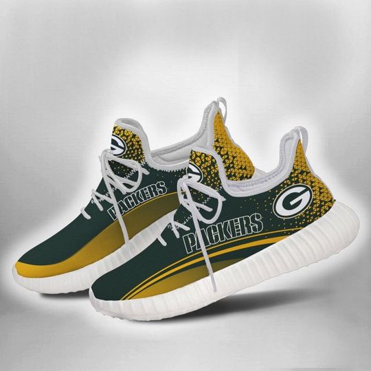 Discover football Green Bay Packers Green Yellow Curve Reze Sneakers