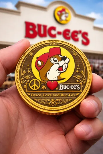 Buc-ees Beaver Peace Love Coin, Coin Gift