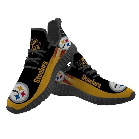 football Pittsburgh Steeler Black Golden Curve Reze Sneakers