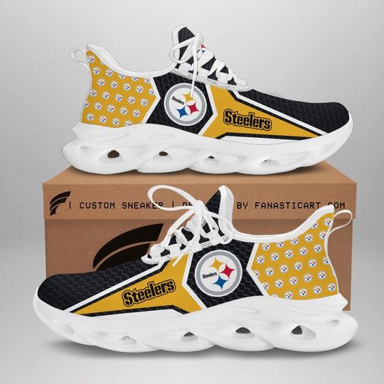 Discover football Pittsburgh Steeler Limited Golden Black Reze Sneakers V3