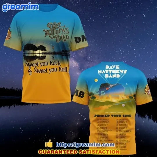 Discover Dave Matthews Band Summer Tour 2025 3D Shirt