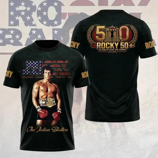 Discover Rocky Balboa 50th Anniversary 3D Apparel Unisex Shirt AOP