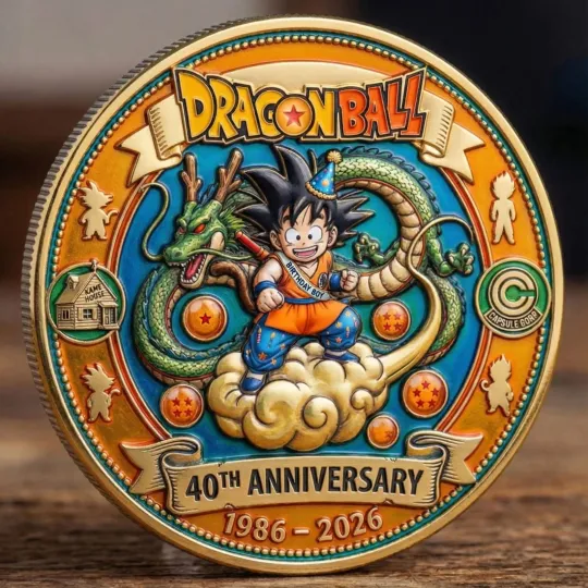 Dragon Ball 40th Anniversary Coin Kid Goku Shenron Commemorative Coin 1986-2026