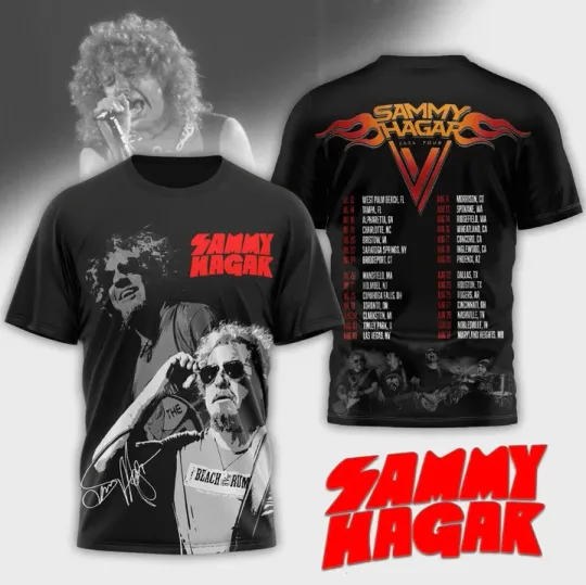 Discover SammyHagar 2026 Tour V Signed T-Shirt