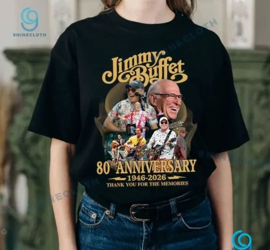 Discover Jimmy Buffett 80th Anniversary 1946-2026 Thank You T-Shirt