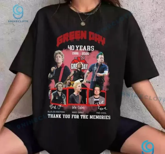 Discover Green Day 40 Years 1986-2026 T-shirt