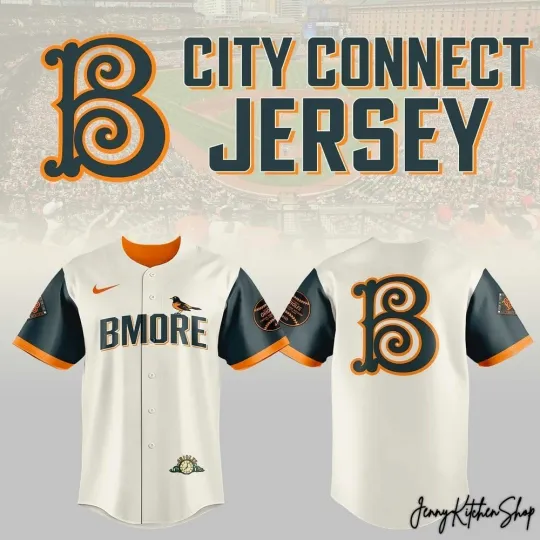 Discover Baltimore Oriole City Connect Bmore 2026 Baseball Jersey Size S-5XL