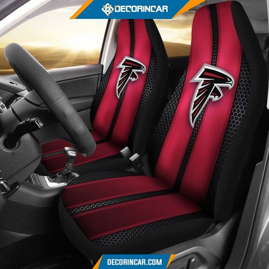 football Atlanta Falcons Black Red Car Seat Covers V2