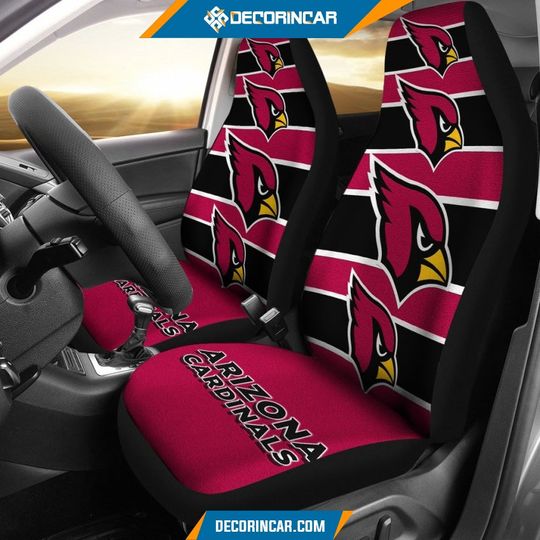 Discover football Arizonna Cardinals Black Red Car Seat Covers V2