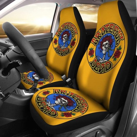 Discover Grateful Dead Yellow Car Seat Covers V2