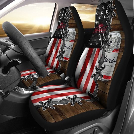 Budweiser American Flag Car Seat Cover