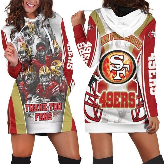 Discover football San Francisco 49ers Thank You Fans Women Hoodie Dress