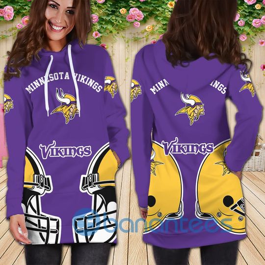 football Minnesota Vikings Helmet Women Hoodie Dress