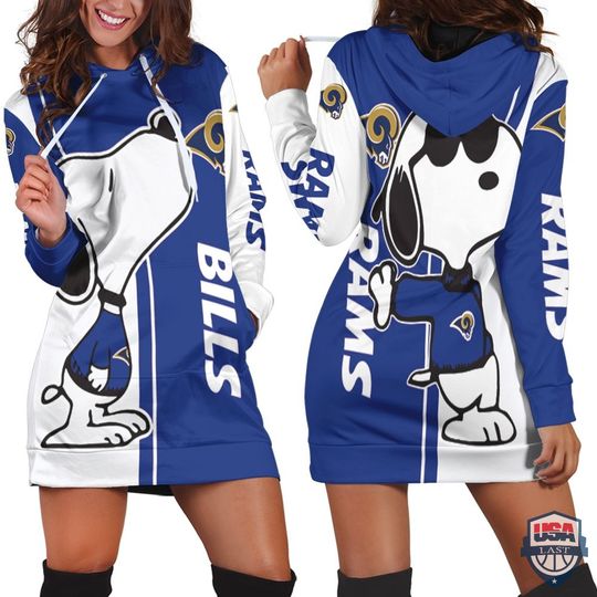 Discover football Los Angeles Rams Snoopy Lover Women Hoodie Dress