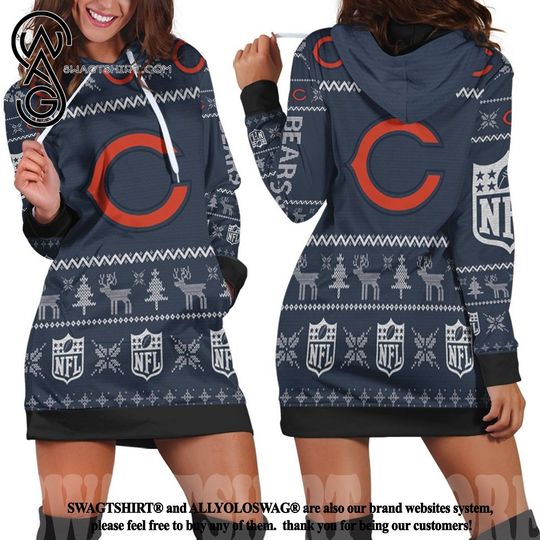 football Chicago Bears Holiday Women Hoodie Dress