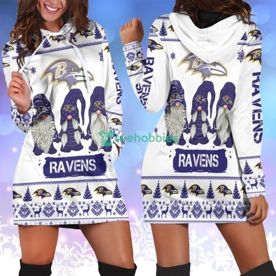 Discover football Baltimore Ravens Christmas Gnomes Women Hoodie Dress