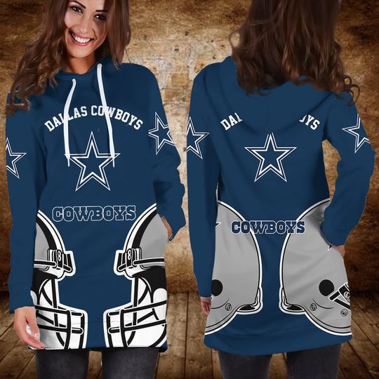 Discover football Dallas Cowboys Blue Women Hoodie Dress