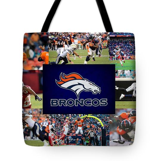 Discover football Denver Broncos Picture Tote Bag