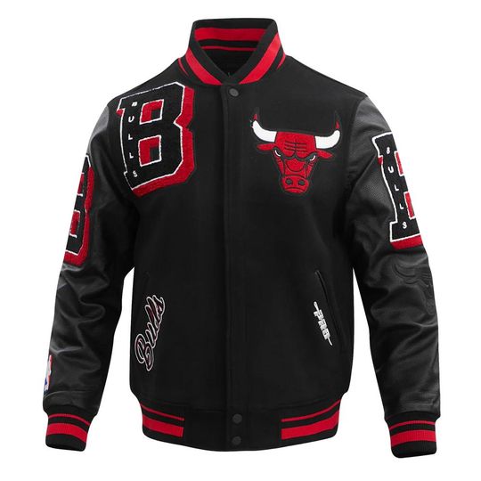 Mens Chicago Bulls Sports Baseball Jacket