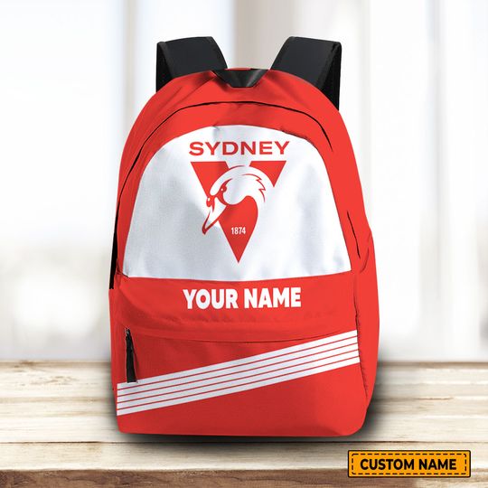 Discover AFL Sydney Swans Custom Name Backpack