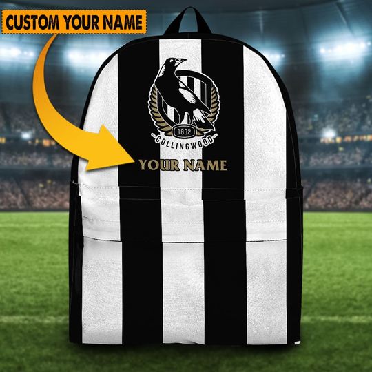 Discover AFL Collingwood Magpies Custom Name 2023 Home Jersey Backpack