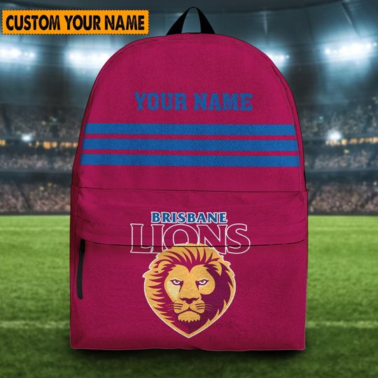 Discover AFL Brisbane Lions Custom Name New Edition Backpack