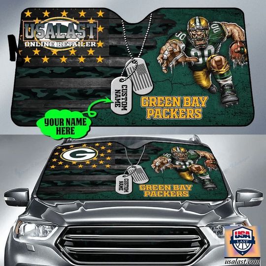 Discover football Green Bay Packers Custom Name Camo Car Sunshade