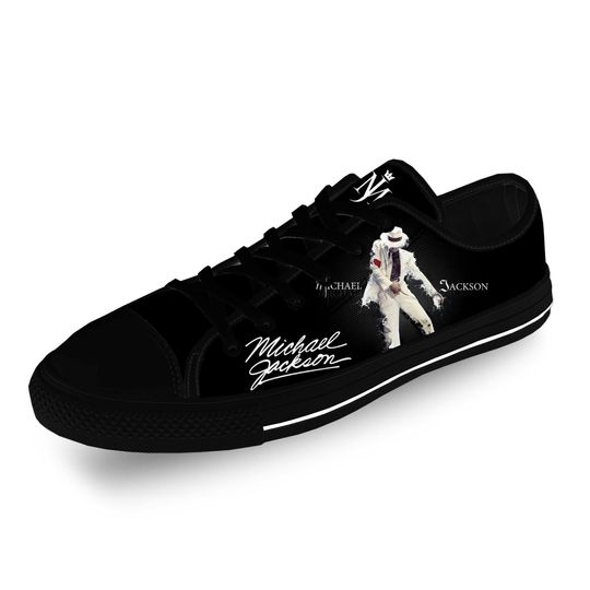 Michael Jackson Black Low Top Sneakers for Women