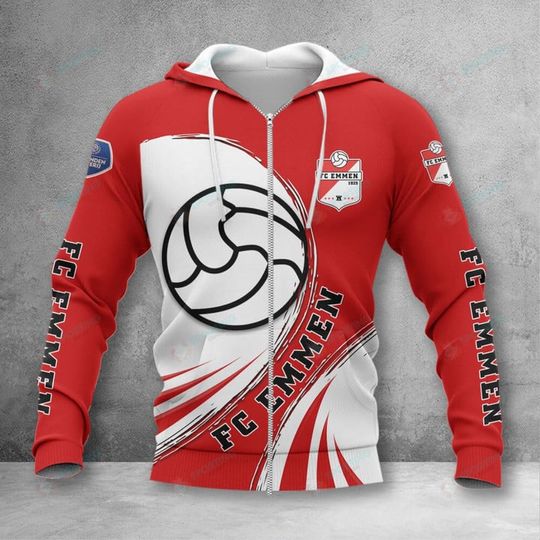 Discover FC Emmen White Red Zip Up Hoodie