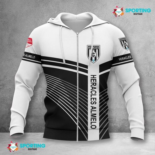 Discover Heracles Almelo Black White Zip Up Hoodie