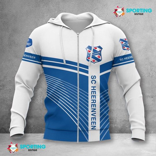 SC Heerenveen Blue White Zip Up Hoodie