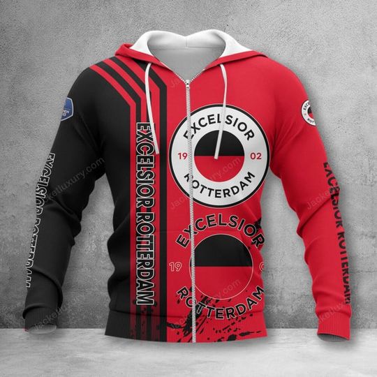 Discover Excelsior Rotterdam Logo Zip Up Hoodie