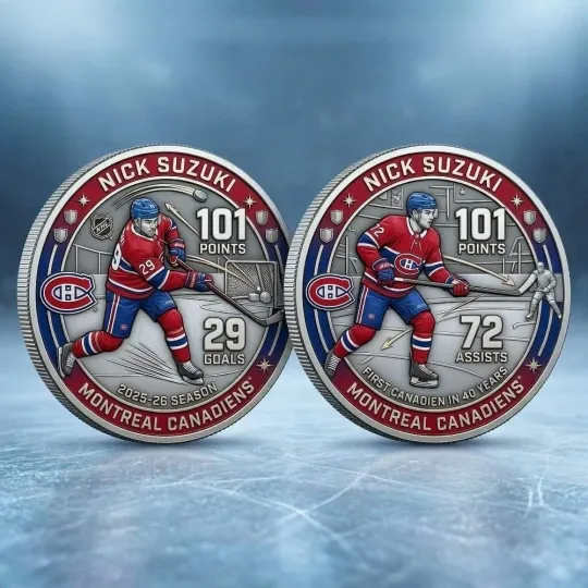 Discover Nick Suzuki 101 Points Historic Milestone Commemorative Coin