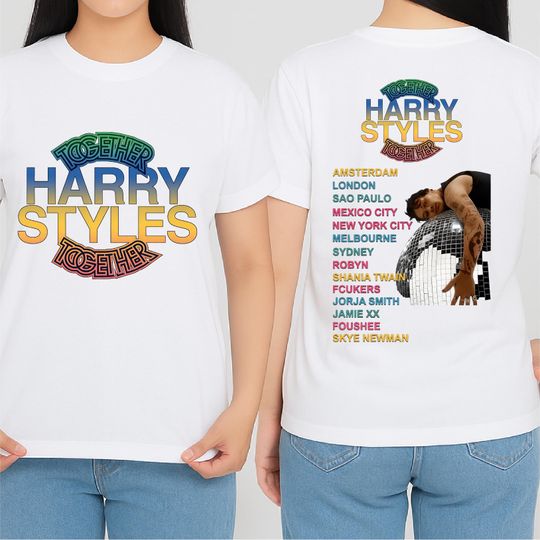 Discover Harry Together World Tour 2026 Double Sided Print Shirt, Retro Music Tee Pop Star T-Shirt, Concert Tour Dates Tee