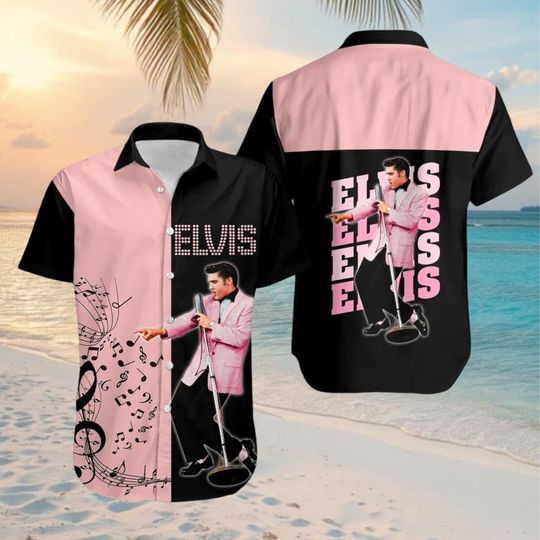 Discover Elvis Presley Shirt, Elvis The King Hawaiian Shirt, Rock N Roll Shirt, Epic Elvis 2026 Button Shirt For Fan, Elvis Presley Merch