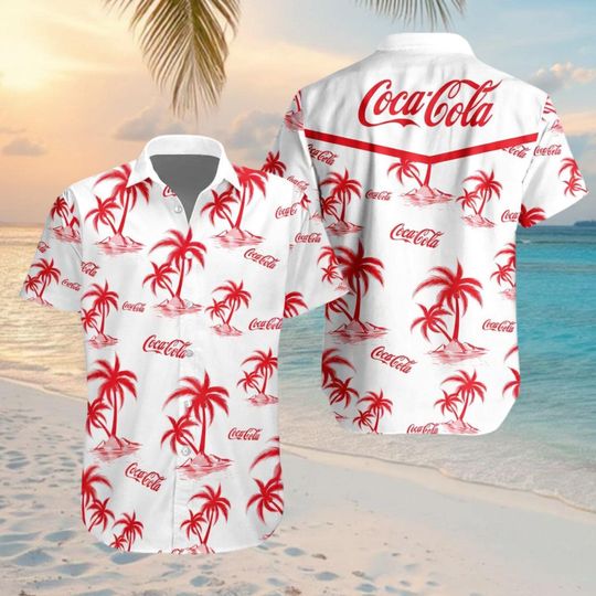 Discover Coca Cola Tropical Hawaiian Shirt, Soft Drink Button Shirt Men, Diet Coke Summer Vacation Shirt Gift For Him