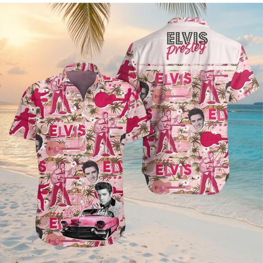 Discover Elvis Presley Tropical Button Shirt, Epic Elvis 2026 Hawaiian Shirt, Button Up Shirt, Rock N Roll Merch, Elvis Lover Gift