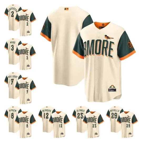Discover Men's Orioles Cream 2026 City Connect Stadium All Stitched Baseball Jersey