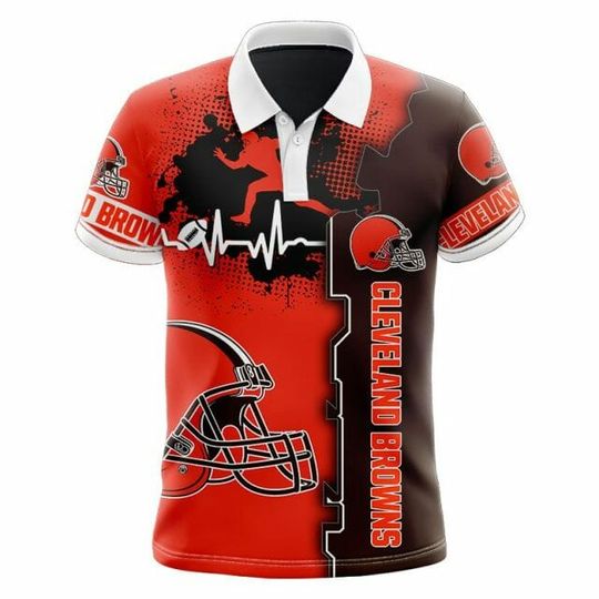 Discover football Cleveland Browns Orange Polo Shirt