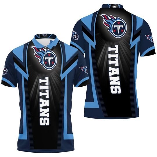 football Tennessee Titans Black Blue Polo Shirt