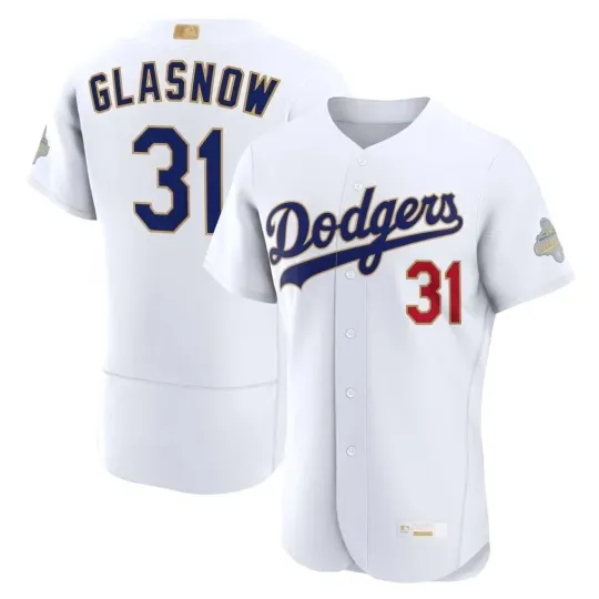 Discover Tyler Glasnow #31 Dodgerss Men's White 2026 Gold Collection Printed Jersey S-3XL